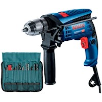 Taladro Percutor 1/2" 600W + Set de Accesorios 23 Pzs Bosch GSB 13 RE